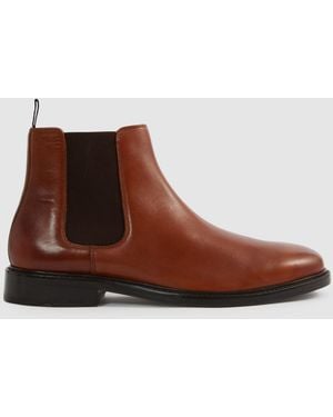 Reiss Renor Leather Chelsea Boots - Brown