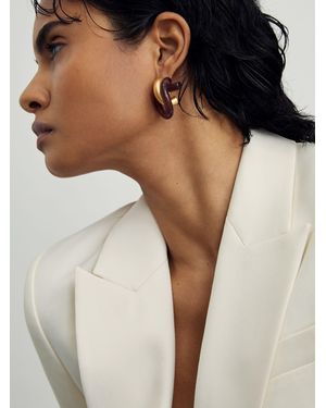 Reiss Pixie - Gold/burgundy Resin Knot Earrings, One - Black