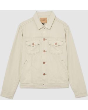 PAIGE Neutral Button-through Denim Jacket - Natural