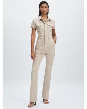 GOOD AMERICAN Fit For Success Boot Jumpsuit Plain - White