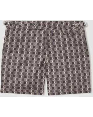 Hemingsworth Geometric-print Swim Shorts - Gray