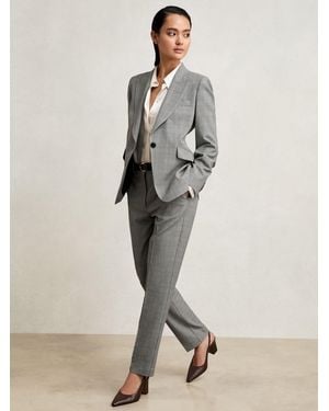 Reiss Check Slim-Fit Suit Pants - Natural