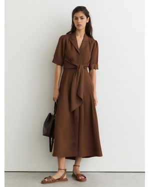 boden cut out linen midi dress Rosa Halter Linen Midi Dress-Burnt Orange main image 0