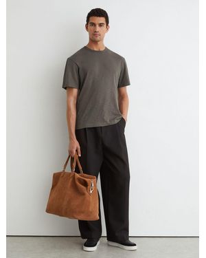 Reiss Huxley - Khaki Green Cotton Slub Relaxed-fit T-shirt, S - Multicolor