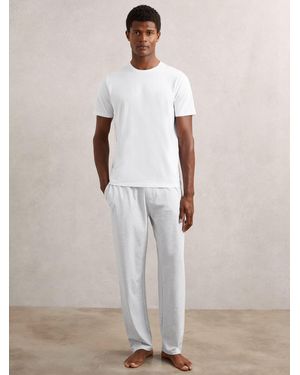 Reiss Hugo - Soft Gray Cotton Jersey Logo-waistband Sweatpants With Stretch, Xl - White