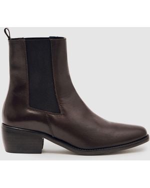 Reiss Maeva Leather Chelsea Boots - Black