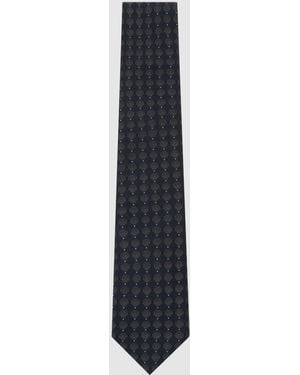 Reiss Lavoro - Navy Silk-blend Woven Tonal Diamond Tie, One - Blue