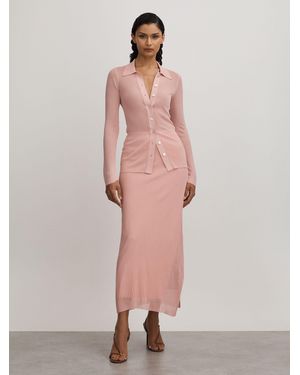 Anna Quan Semi Sheer Knitted Top - Pink