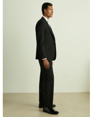 Reiss Side Stripe Tailored Fit Wool-Blend Tuxedo Pants - Green