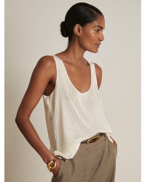 Reiss Isabelle - Atelier Laser-cut Vest Top, Us 6 - Natural