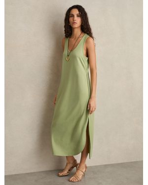 Reiss Peyton - Green Jersey Knit Maxi Dress, Us 0