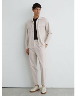 Reiss Trouser - Stone Cleric Trouser Technical Elasticated-waist Tapered Pants, 30 - White