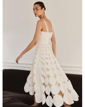 Reiss Petite Cotton Cut-Out Belted Midi Dress - Natural