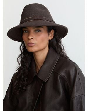 Reiss Wool-Felt Fedora Hat, S & M - Black