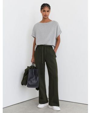 Reiss Premium Interlock Wide-Leg Sweatpants - White