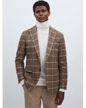 Oscar Jacobson Fogerty Blazer Wool Checked - Brown