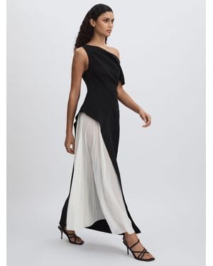 Acler Cream Midi Dress With Contrast Skirt - White