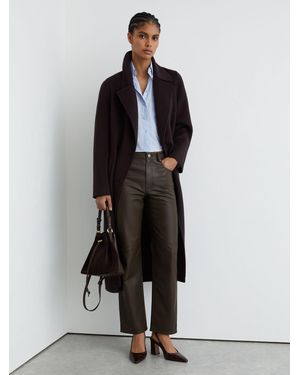 Reiss Leather Slim-Leg Pants - White