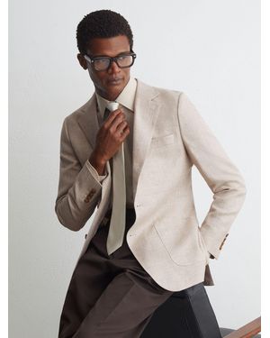ATELIER Linen-Blend Single-Breasted Blazer - Natural