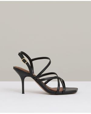 Reiss Leather Strappy Stiletto Sandals - Metallic