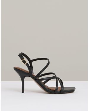 Reiss Leather Strappy Stiletto Sandals - Metallic