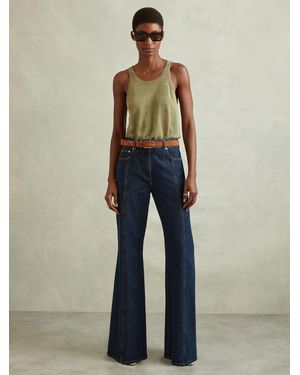 Reiss Flared Front Seam Jeans - Blue