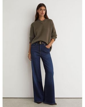 Reiss Wool-Cashmere V-Neck Sweater - Blue
