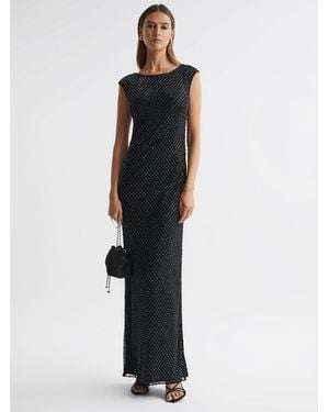 Raishma Embellished Semi-Sheer Maxi Dress, & Gunmetal - Black