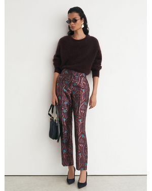 Reiss Jacquard Tapered Pants - Purple