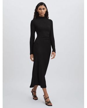 GOOD AMERICAN Good Rib-Knit Midi Dress - Black