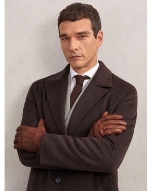 Reiss Nappa Leather Gloves - Brown