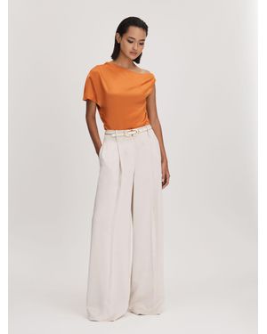 Anna Quan Satin Off-The-Shoulder Top - Pink