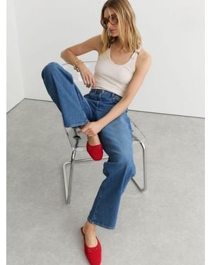 Reiss Marta - Red Woven Slip-on Mules, Us 5 (uk 3)