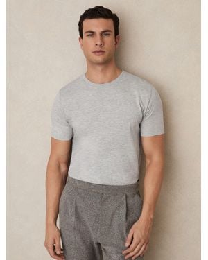 Reiss Marl - Gray Marl Bless Crew Neck T-shirt, S