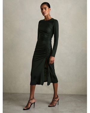 【海外限定】REISSドレス☆Black Paige Cowl-Neck Ruched Jersey Reiss Paige Jersey Dress in Black | Lyst
