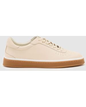 Reiss Leather Perforated-Detail Sneakers - White