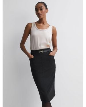 Reiss Haisley - Black Tailored Pencil Skirt, Us 0