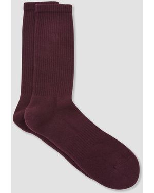 Reiss Maxim Cotton-Blend Ribbed Socks, S & M - Purple