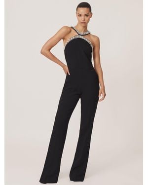 Reiss Crystal-Embellished Cut-Out Jumpsuit - Black