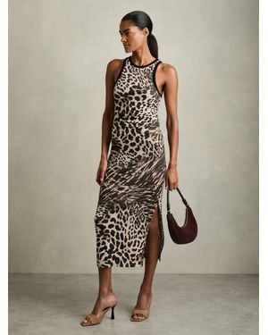Reiss Printed Jersey Bodycon Dress - Natural
