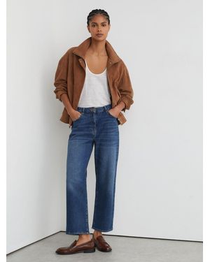 Reiss Selin Tall Mid-Rise Straight-Leg Jeans - Blue