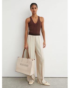 Reiss Lola - Natural Woven Logo Tote Bag, One