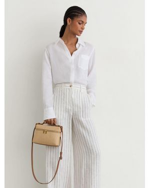Reiss Ines - Natural Raffia-effect Vanity Crossbody Bag, One - White