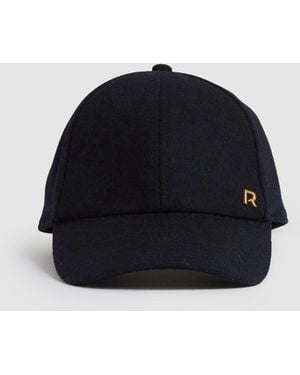 Reiss Fiona Wool-Blend Flannel Baseball Cap - Blue