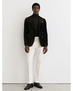 Reiss Cotton-Blend Moleskin Tapered Pants - White