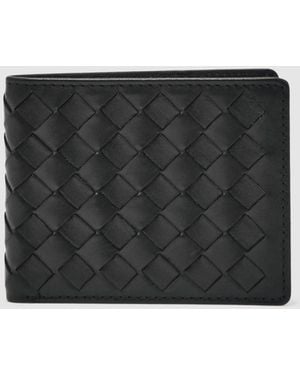 Reiss Elton - Black Leather Large Lattice-effect Wallet, One