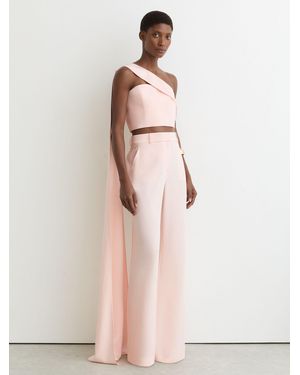 Reiss One-Shoulder Scarf Bustier Top - Pink