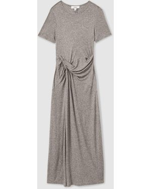 【海外限定】REISSドレス☆Andressa Twist Neck Cut Out Midi Dr Reiss Twist Neck Cut Out Midi Dress in Natural | Lyst