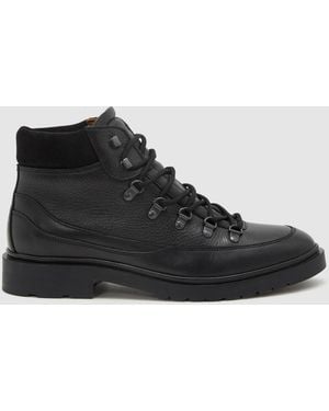 Reiss Leather Hiking Boots - Black