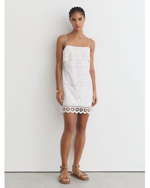 Reiss Cotton Lace-Detail Mini Dress - White